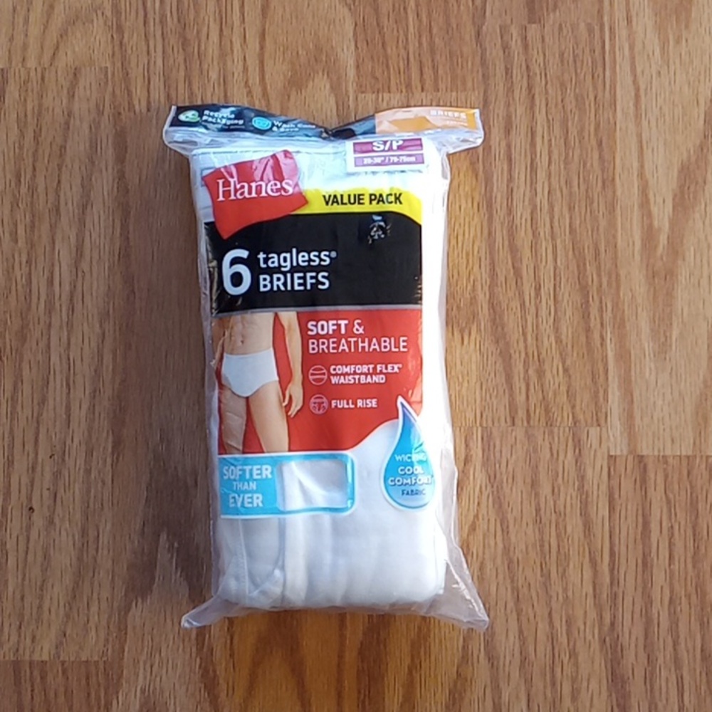 NIP Hanes 6 tagless briefs Size small 28-30"